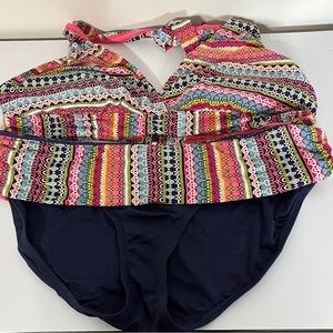 ANNE COLE Friendship Bracelet Halter Bikini Top & Foldover Bottoms